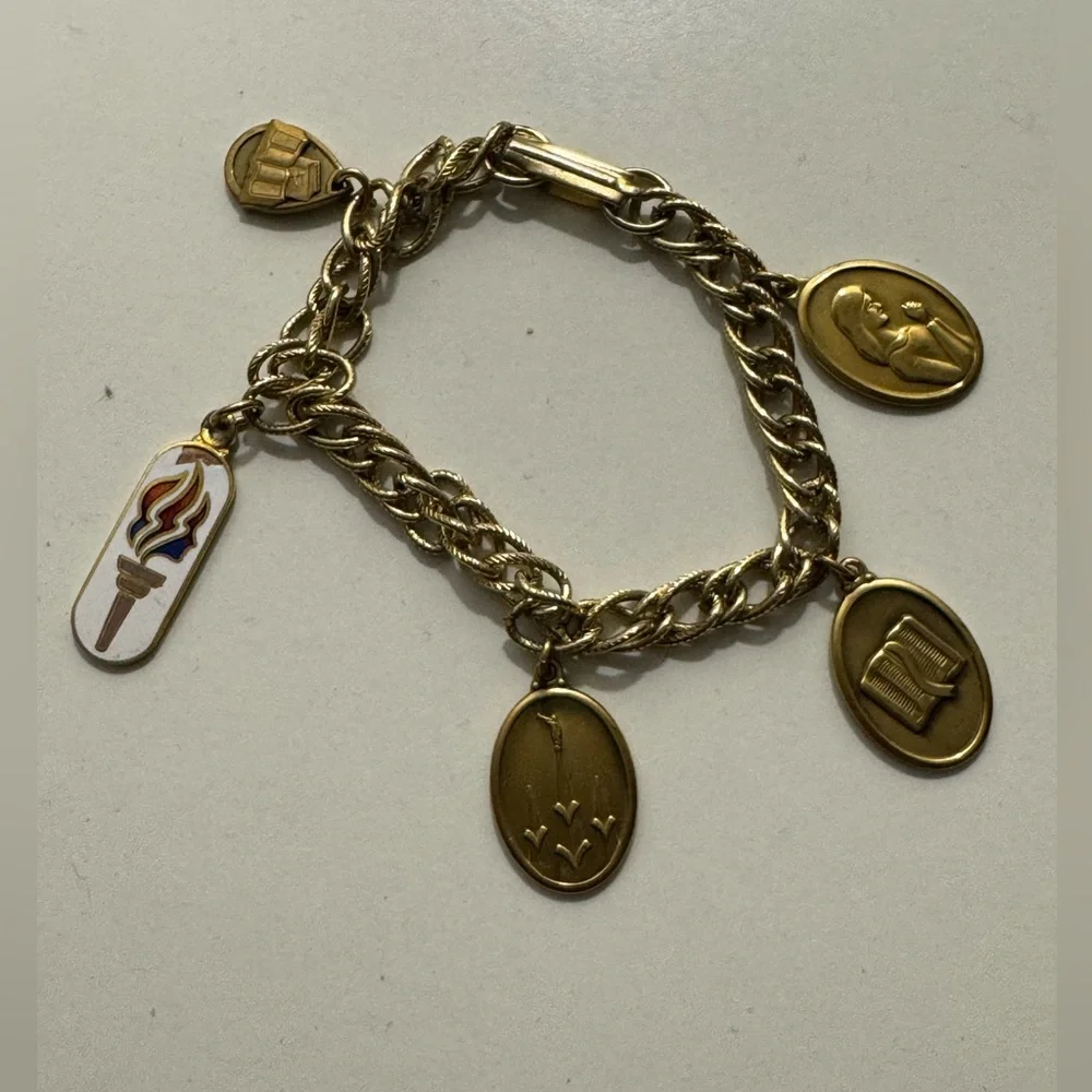 Mormon LDS Gold Tone Insight & Inspiration Charm Bracelet - Picture 2 of 9